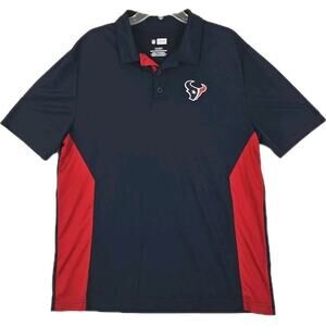 Houston Texans ~Men's Size XL/TG~ Blue/Red 3 Button-Up Polo Shirt.